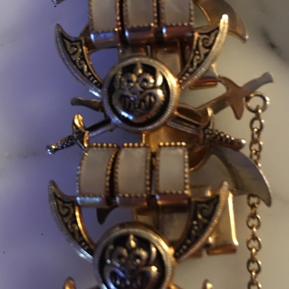 Jewelry - Vintage Damascene Gothic Monster Bracelet